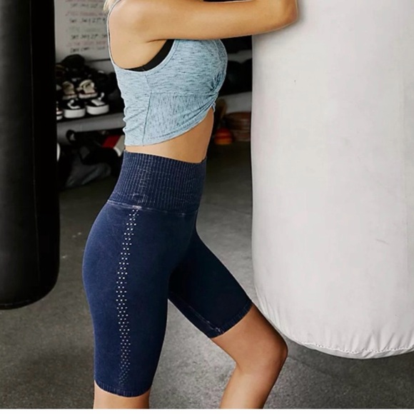 FP Movement by Free People Pants - NWOT FP Movement Good Karma Ribbed Biker Shorts XS/S Navy